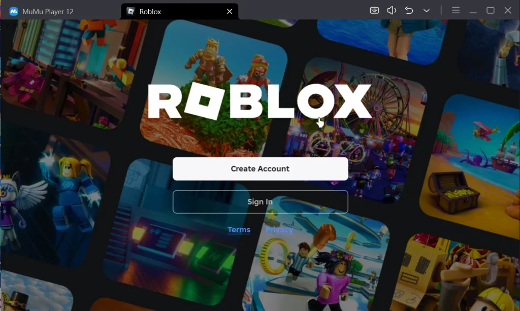 Iniciar sesión o crear una cuenta de Roblox